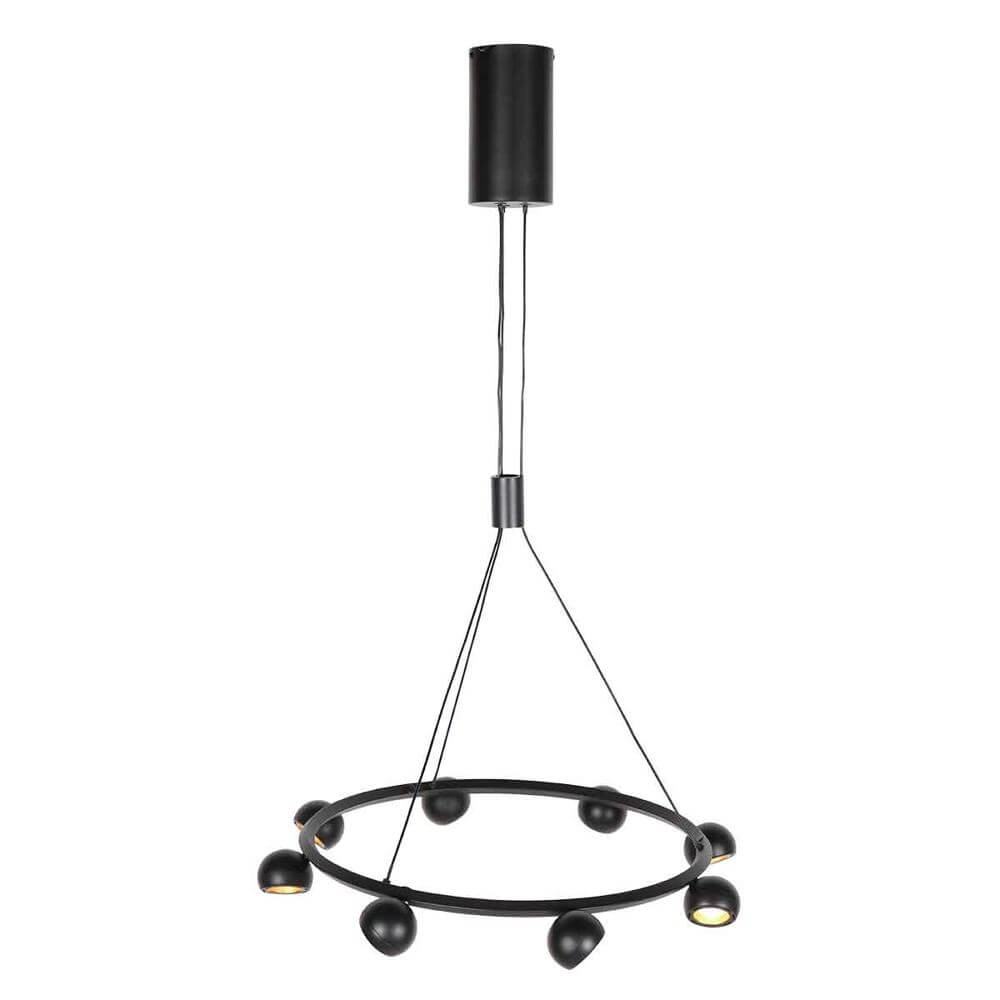 8-lichts hanglamp Marcadore rond zwart Steinhauer 8712746176636