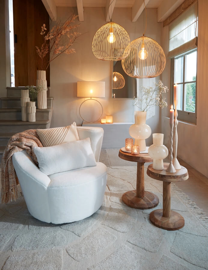 Crème hanglamp Rilana Ø 56cm Light & Living 8717807649807