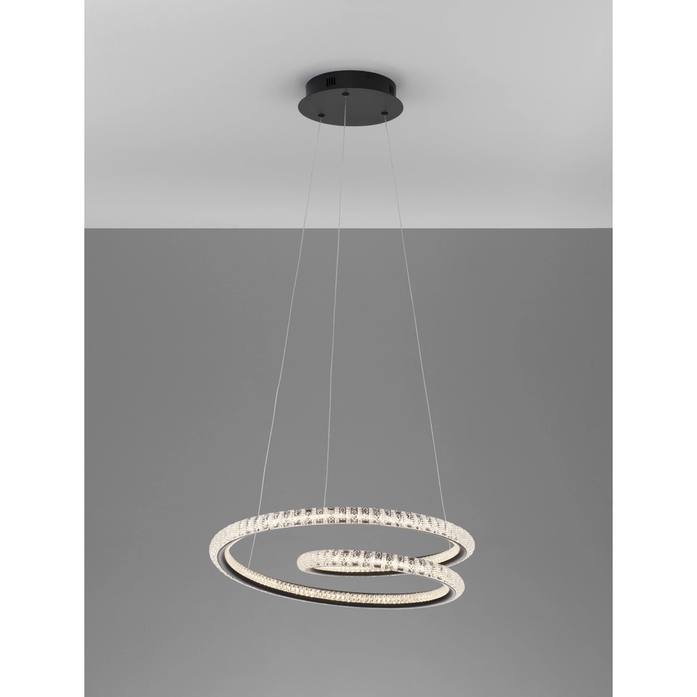 Design hanglamp Ginevra zwart Ø 48cm Lyora 5212017433480