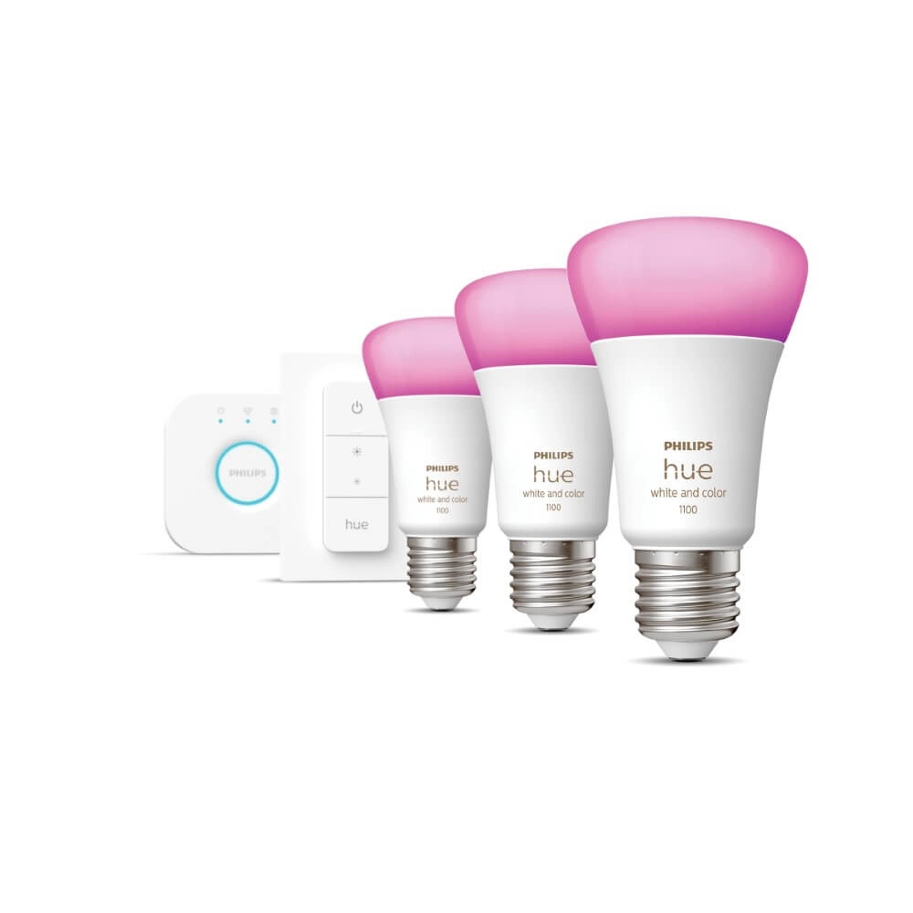 Hue Starterpack - E27 - 11W - White and Color set van 3 Philips 8719514291355