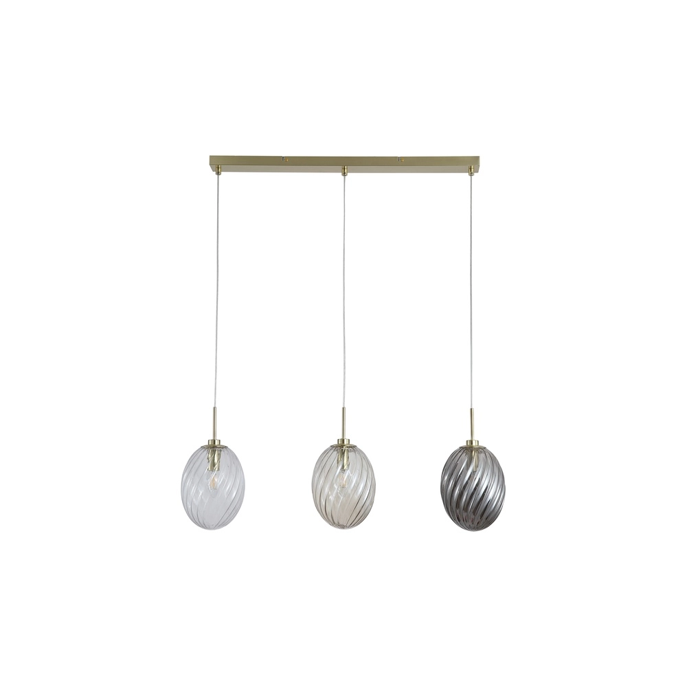3-lichts hanglamp Whirl recht gekleurd glas Searchlight 5053423299372
