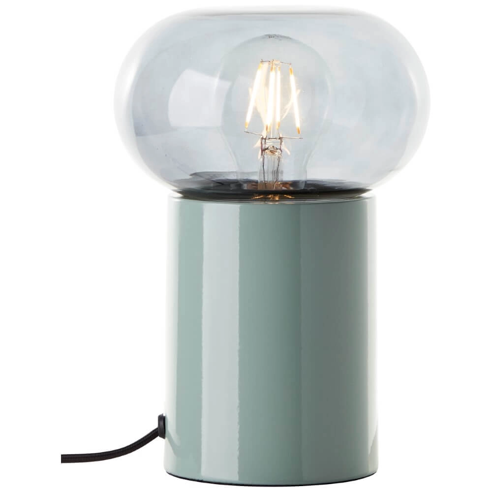 Groene tafellamp Knut met smoke glas Brilliant 4004353430152