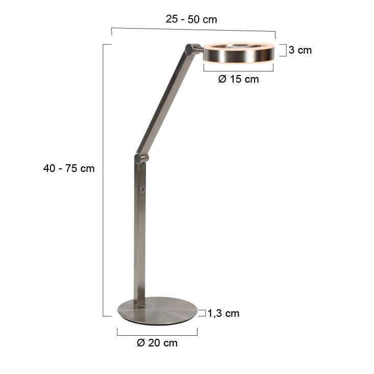 Design tafellamp Ringlux geborsteld metaal Steinhauer 8712746180893