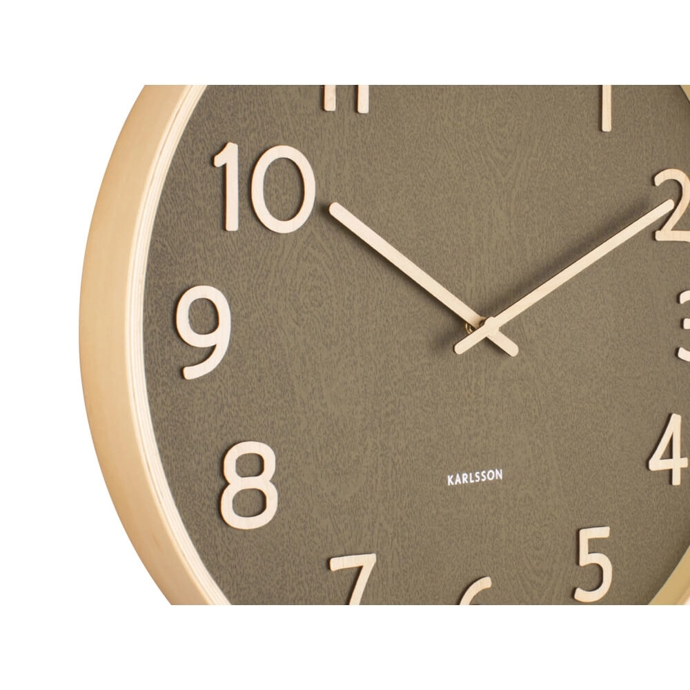 Wandklok Pure wood groen - Ø 40cm Karlsson 8714302710209