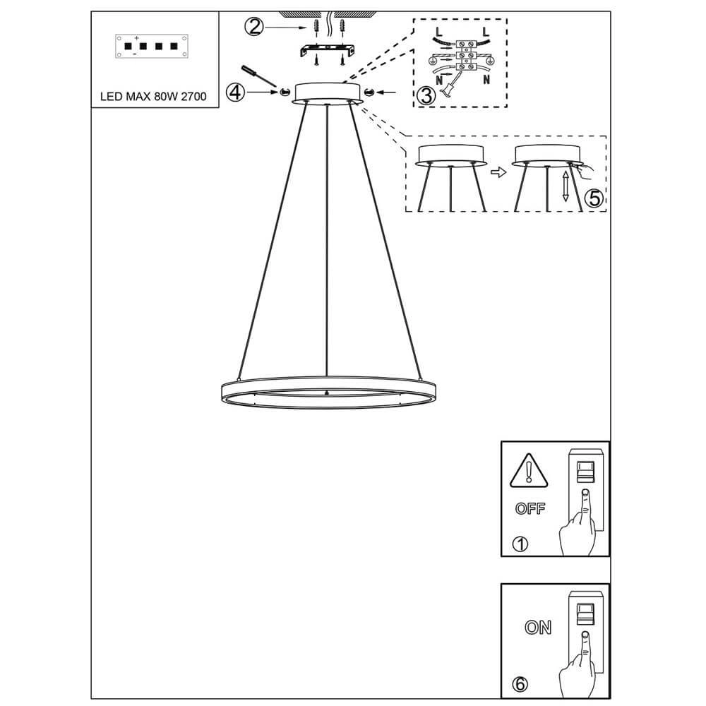 Design hanglamp Ringlux zwart Ø 100cm Steinhauer 8712746171686