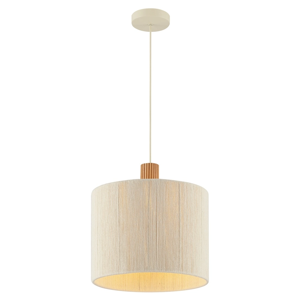 Beige hanglamp Arlo met hout japandi Ø 35cm