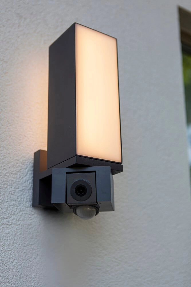 Wall lamp Cuba anthracite with camera Lutec 6939412013671