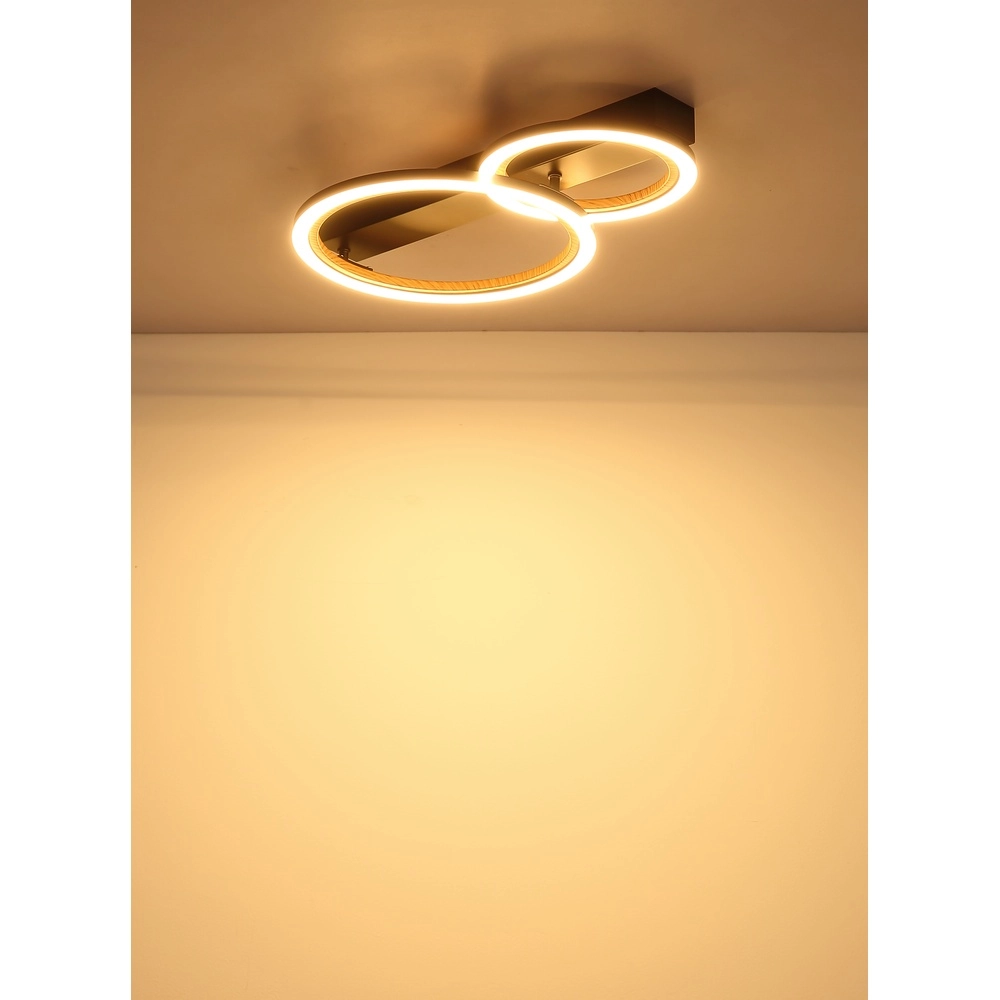 Plafondlamp Dakari I 2 ringen zwart Globo 9007371522798