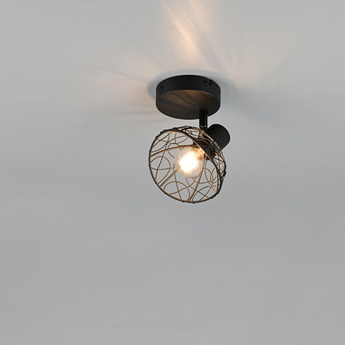 Plafondlamp Yako enkel zwart