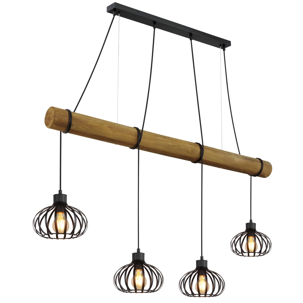 4-lichts hanglamp Caldwell eettafel