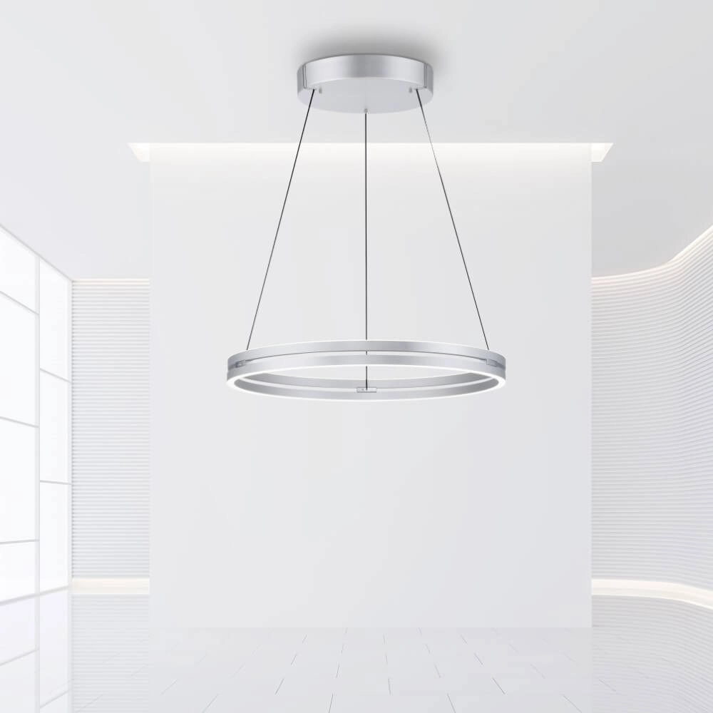 Strakke hanglamp Pure E-Loop aluminium Ø 70cm Paul Neuhaus 4012248372302