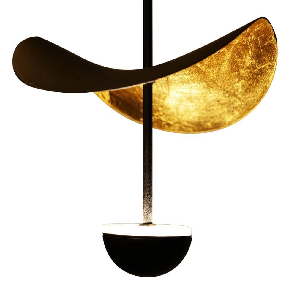 Ovale hanglamp Dracera zwart met goud Stars of Light 9008606270569