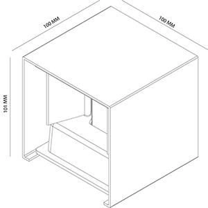 Zwarte wandspot Cubo up-down Vtac 8714984932463