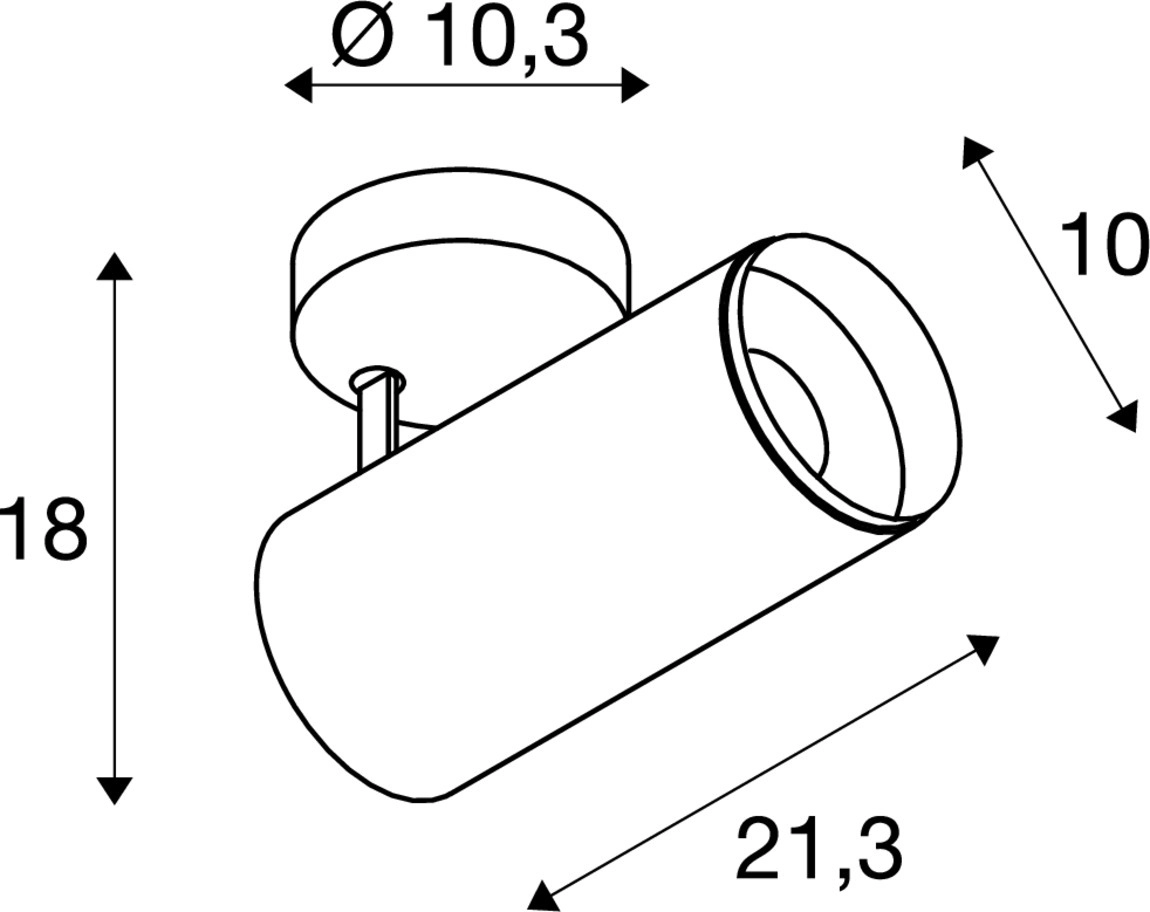 Opbouwspot Numinos L zwart 4000K - 36gr SLV 4024163244572