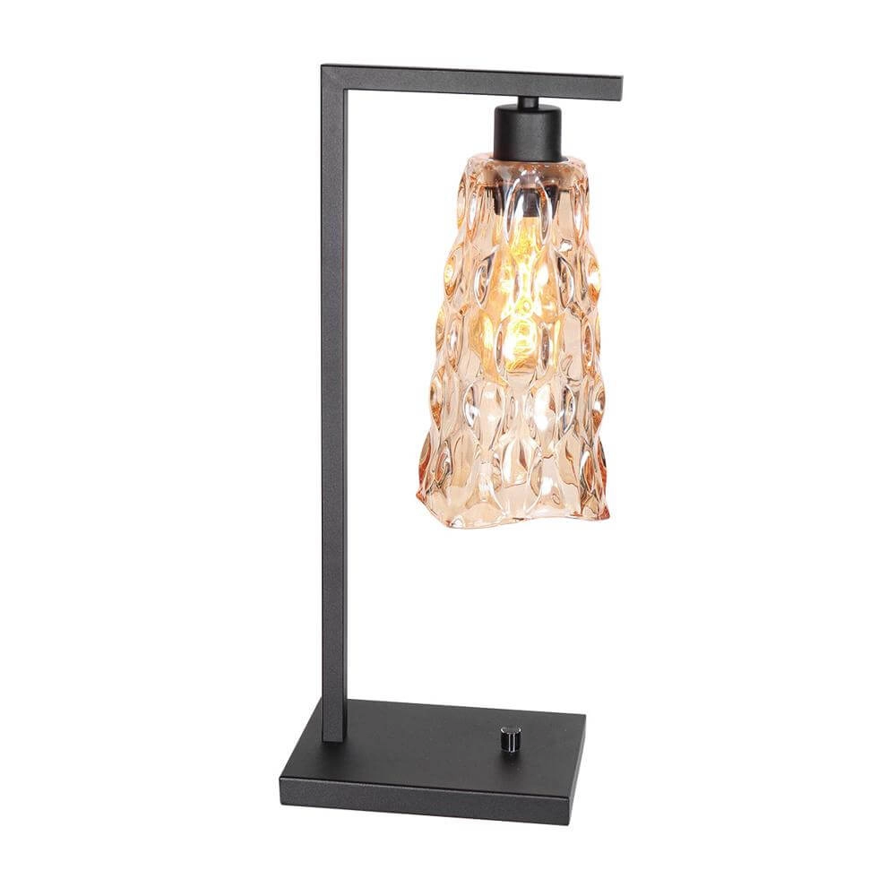 Tafellamp Vidrio zwart met amber glas Steinhauer 8712746173734