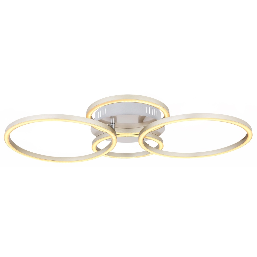 Moderne plafondlamp Kendy 4 ringen nikkel Globo 9007371410743