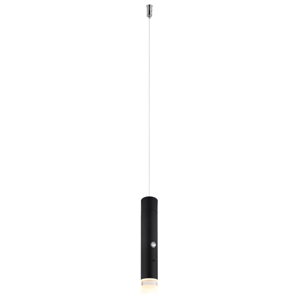 Strakke hanglamp Pelo zwart