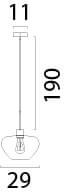 Hanglamp Genua bruin met goud glas Ø 29cm Masterlight 8718121356907