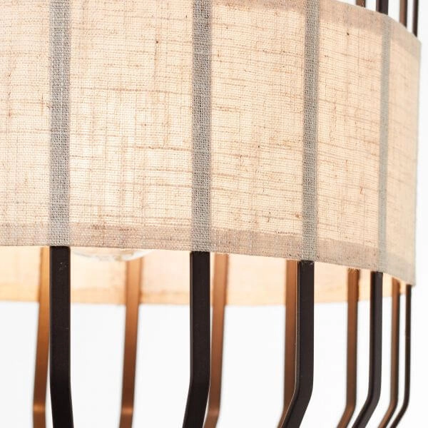 Hanglamp Slope 23cm zwart met zandkleur Brilliant 4004353394645