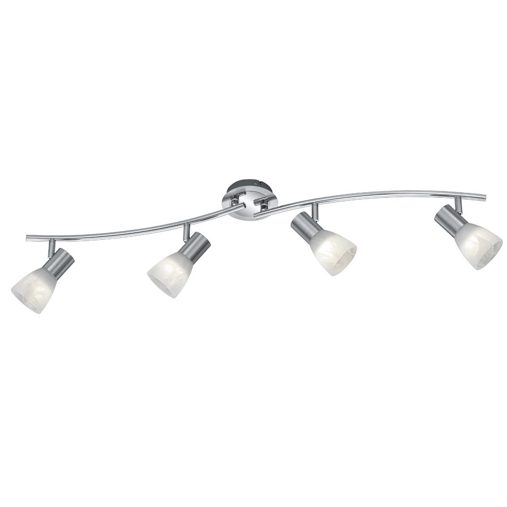 LED plafondspot Levisto 4-lichts nikkel mat