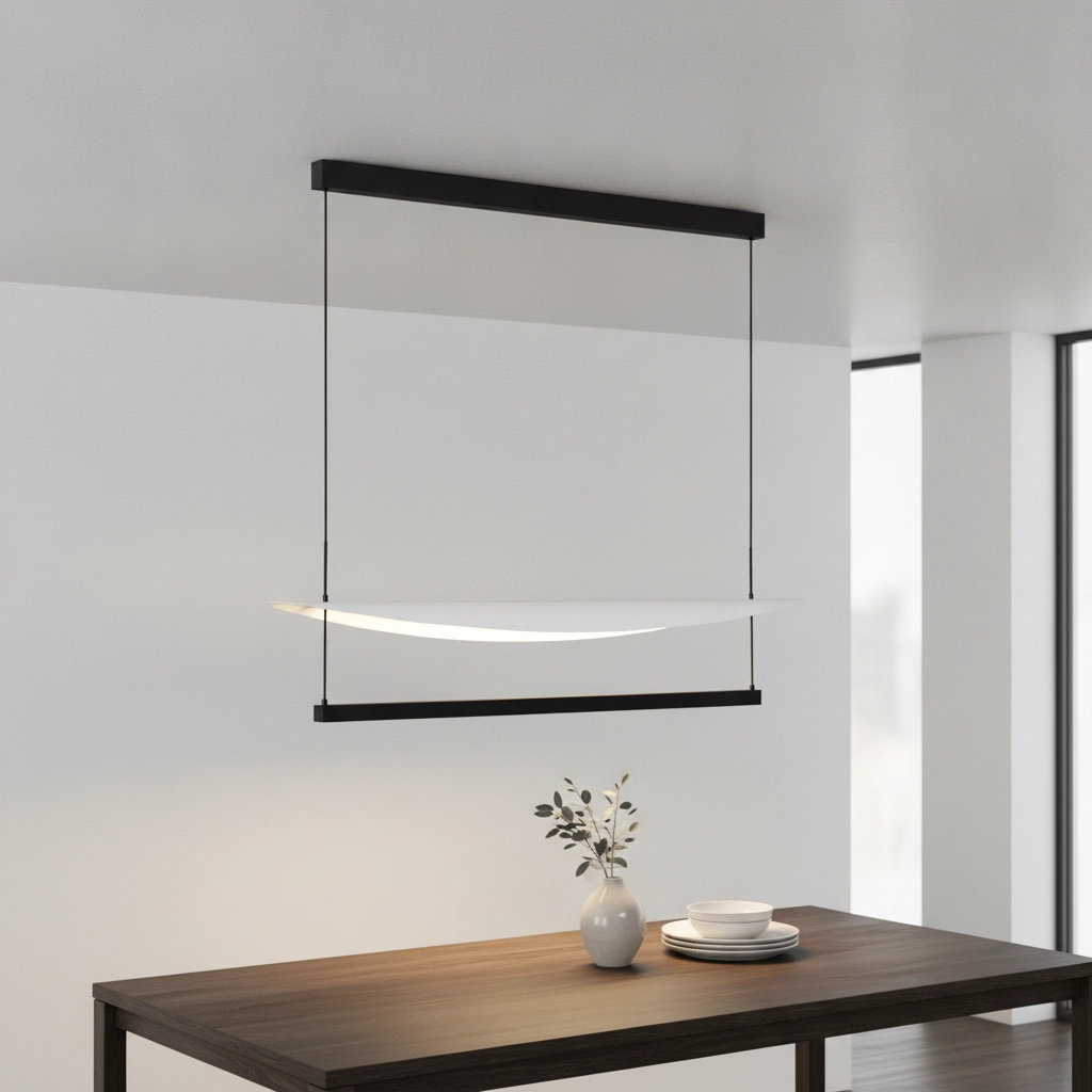 Hanglamp Diona ovaal zwart met wit 2700K