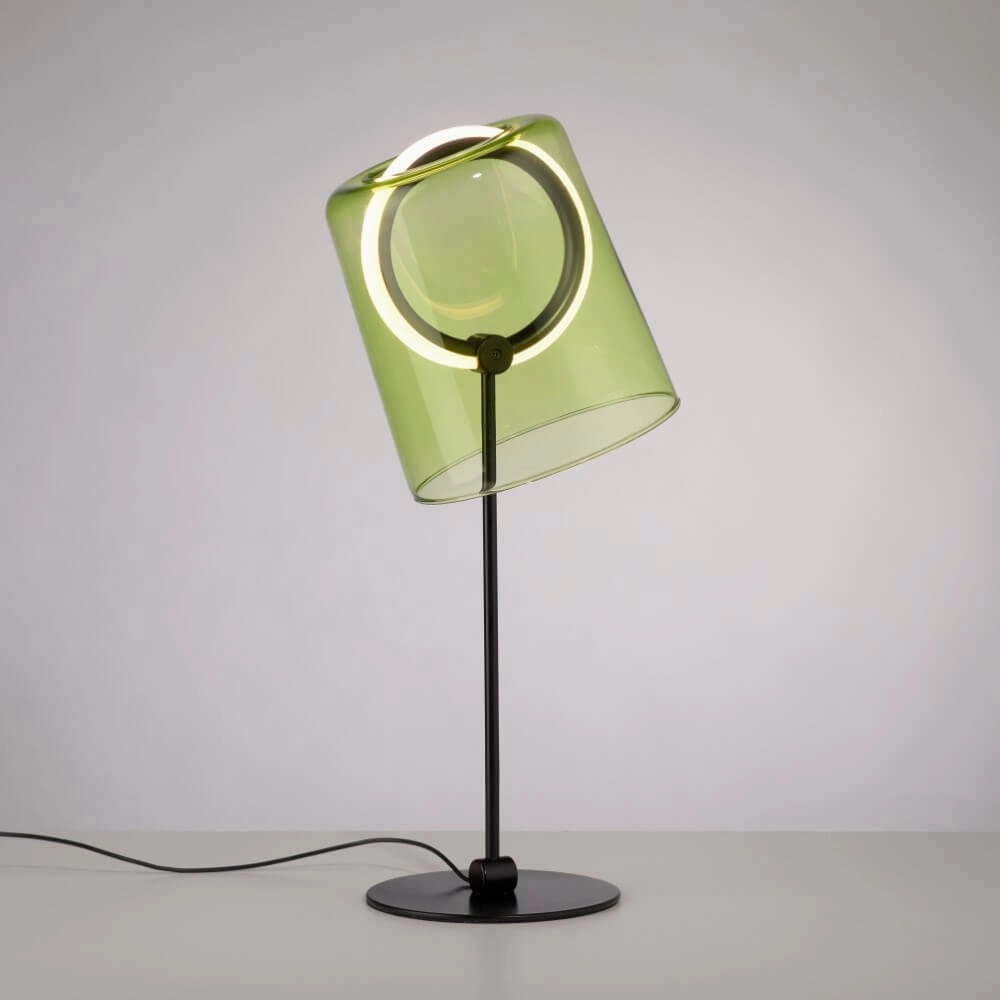 Tafellamp Zula zwart met groen glas Paul Neuhaus 4012248385876