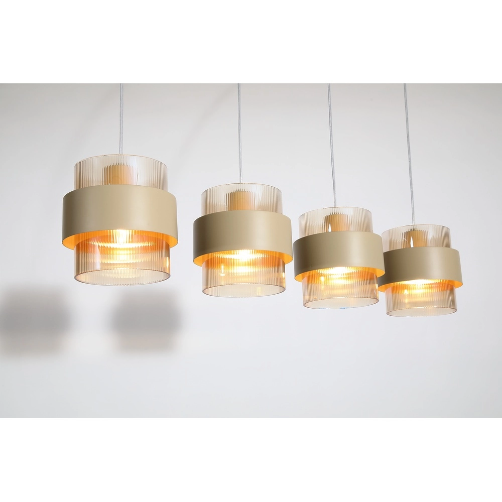 Hanglamp Royal 4-lichts zand bruin Searchlight 5053423296791