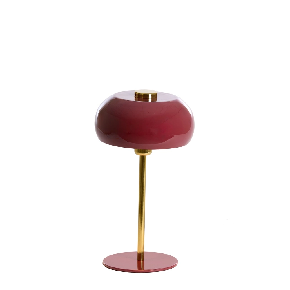 Tafellamp Surin Ø 23cm - glans bordeaux met goud Light & Living 8717807743444
