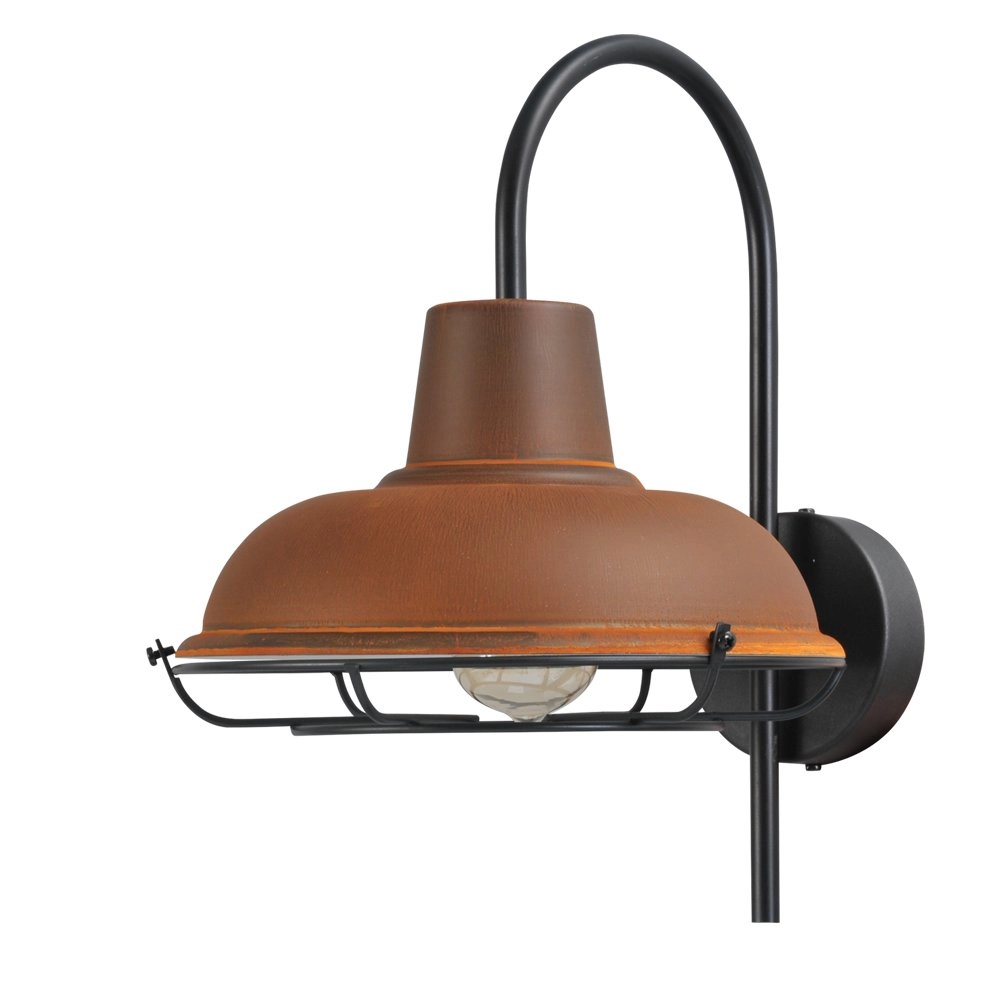 Wandlamp Industria Grid Roest