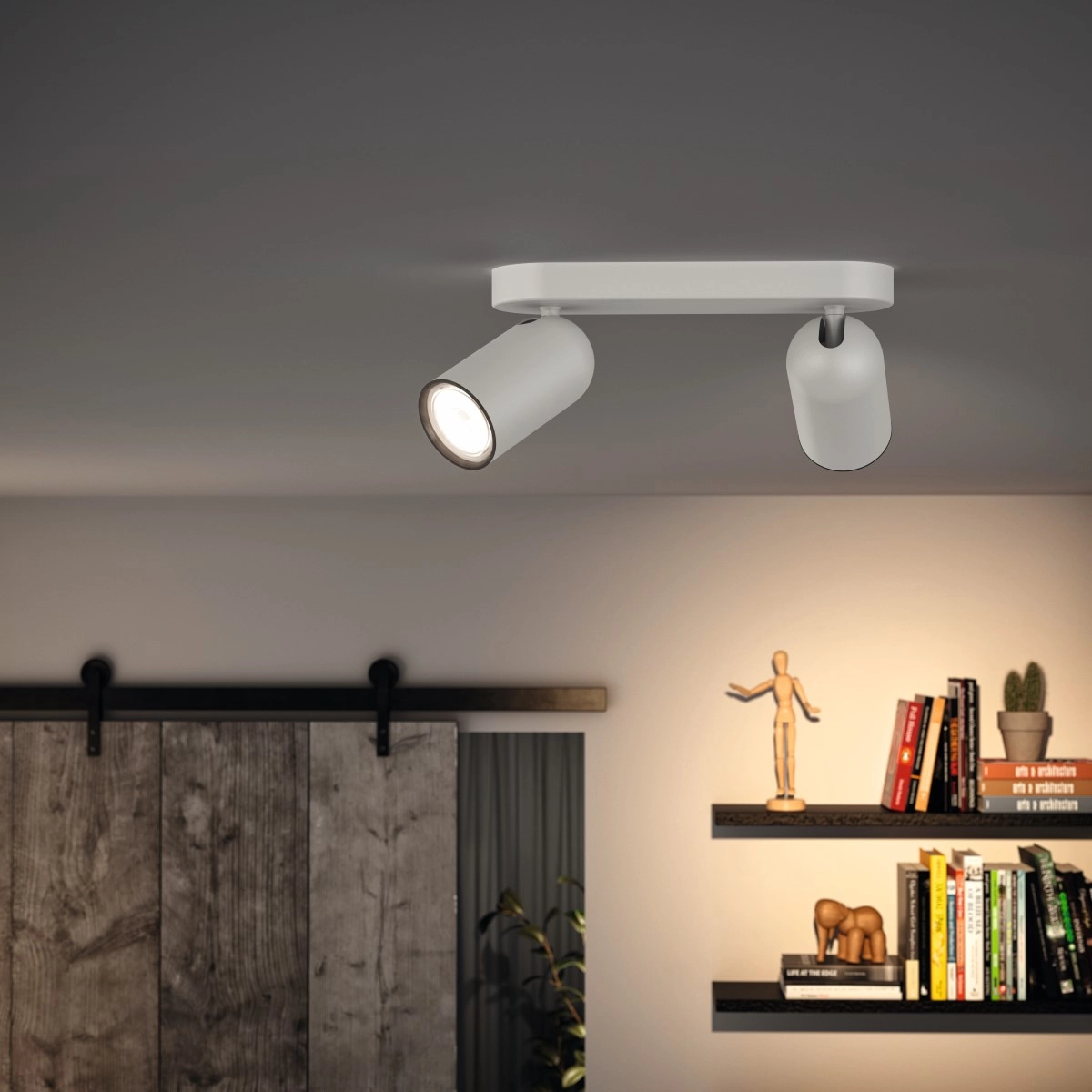 Lamp Pongee 2-lichts wit Philips 8718696164792