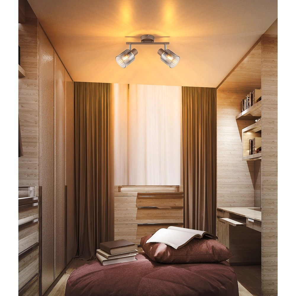 Plafondlamp Walton 2-lichts koffie bruin Globo 9007371592173