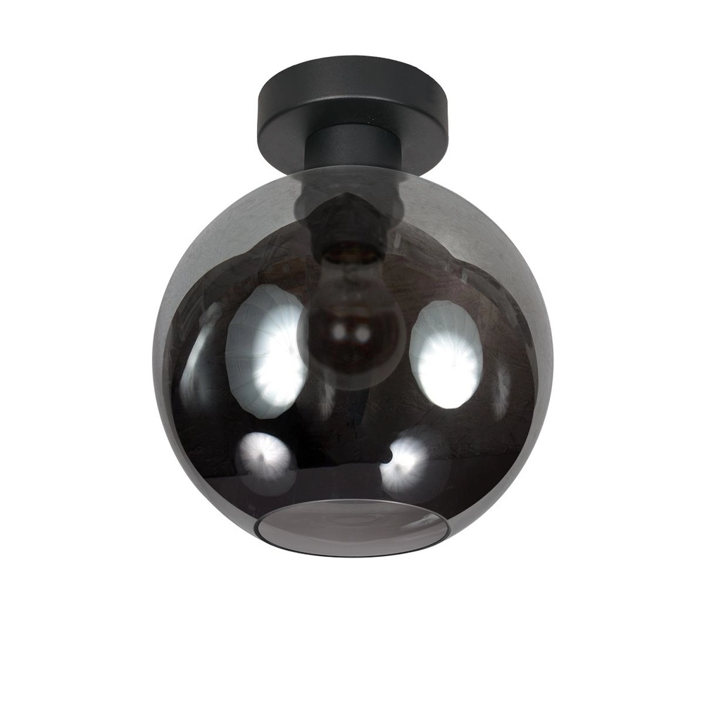 Plafondlamp Bloeba bol smoke glas Ø 20cm