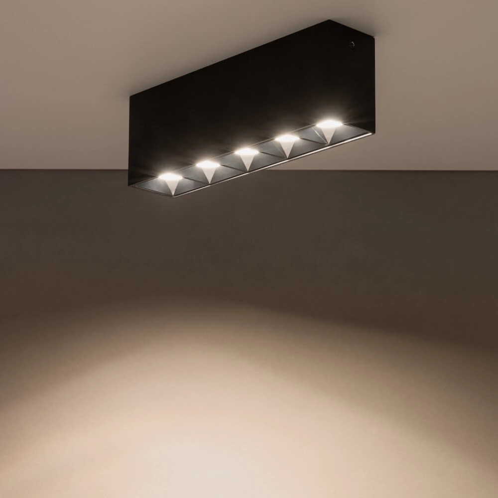 Zwarte opbouwspot Midi Led 5x1 leds - 3000K Lyora 5903139100557