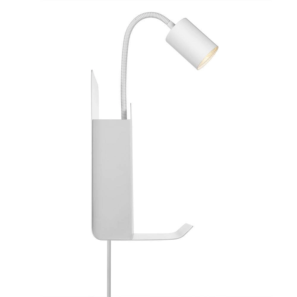 Witte wandlamp Roomi met usb-aansluiting