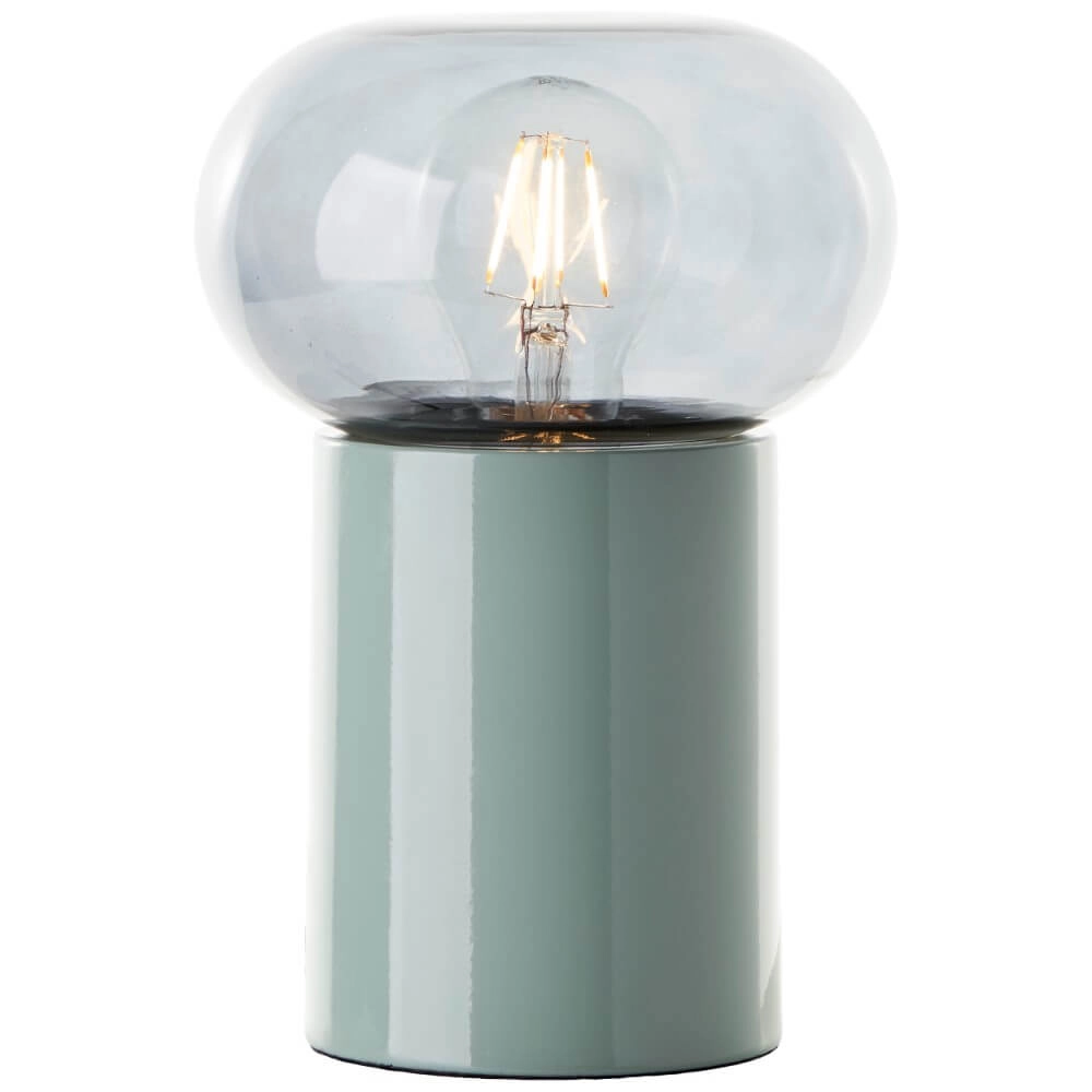 Groene tafellamp Knut met smoke glas