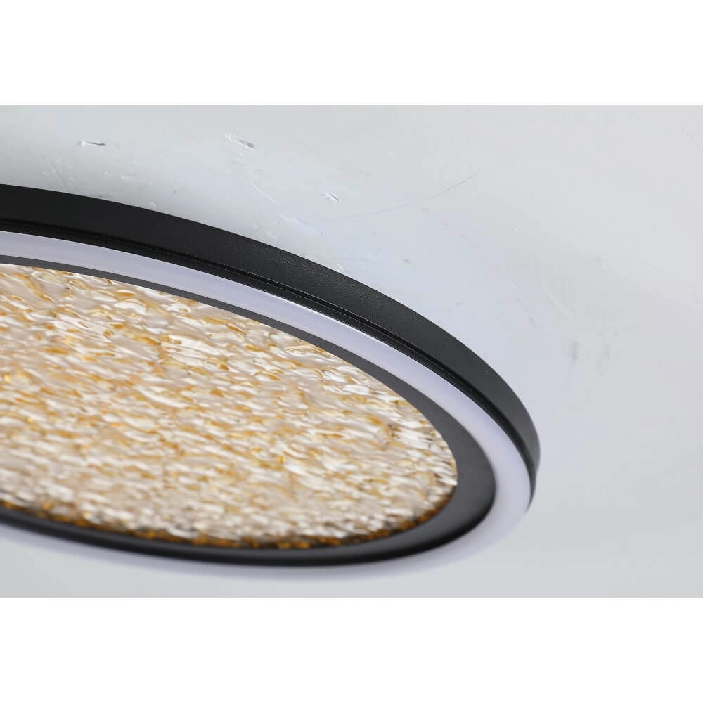 Design plafonnière Luna Ø 30cm zwart met goud Searchlight 5053423273808