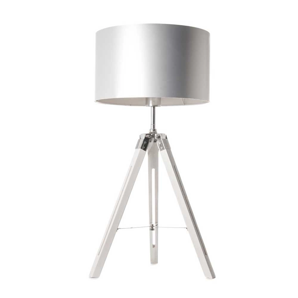 Tripod tafellamp Jewel 67cm wit met grijs