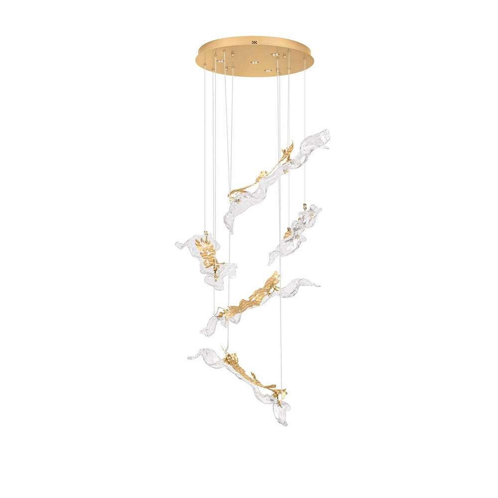 Gouden hanglamp Avesa met helder glas Ø 60cm Lyora 5212063500433