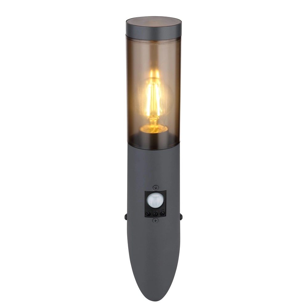 Buitenlamp Boston antraciet met smoke en sensor Globo 9007371439720