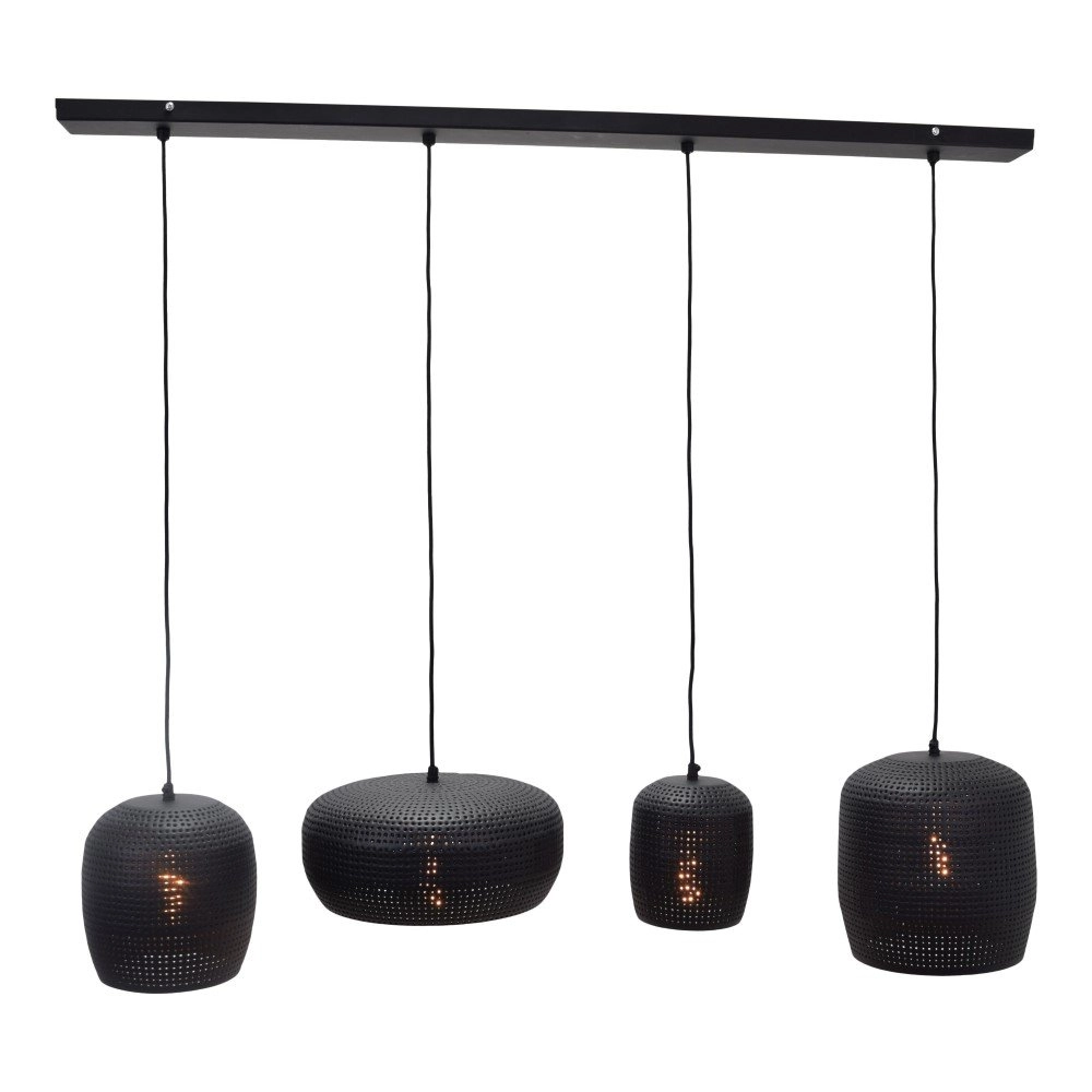 Hanglamp Fez 4-lichts 120 cm Zwart