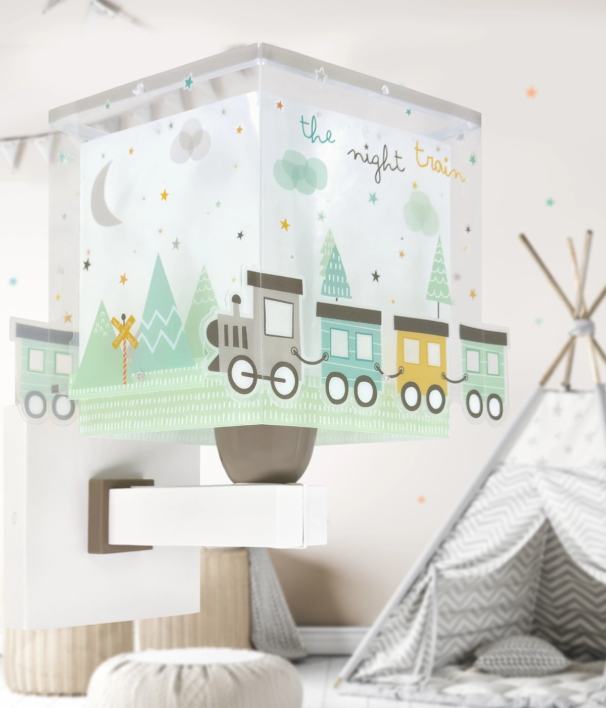 Wandlamp Night Train grijs glow in the dark Dalber 8420406635392