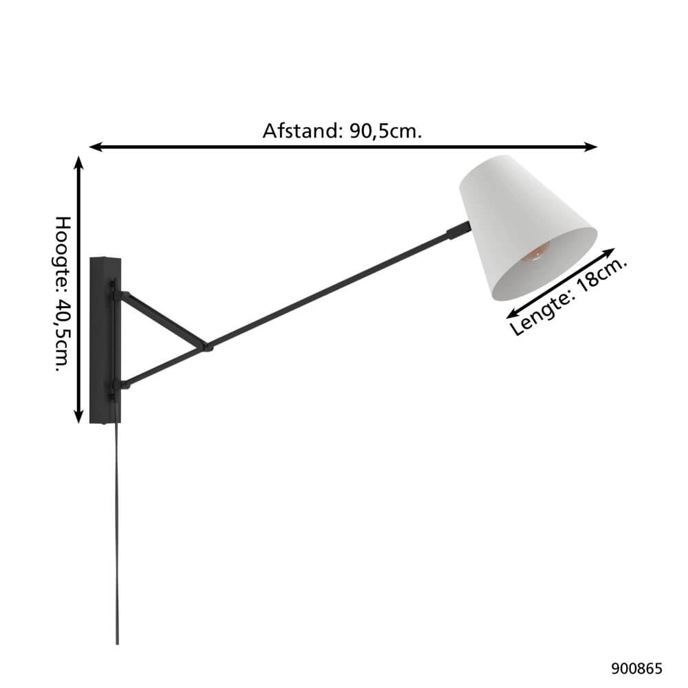 Wand leeslamp Forcadet verstelbaar Eglo 9008606273942