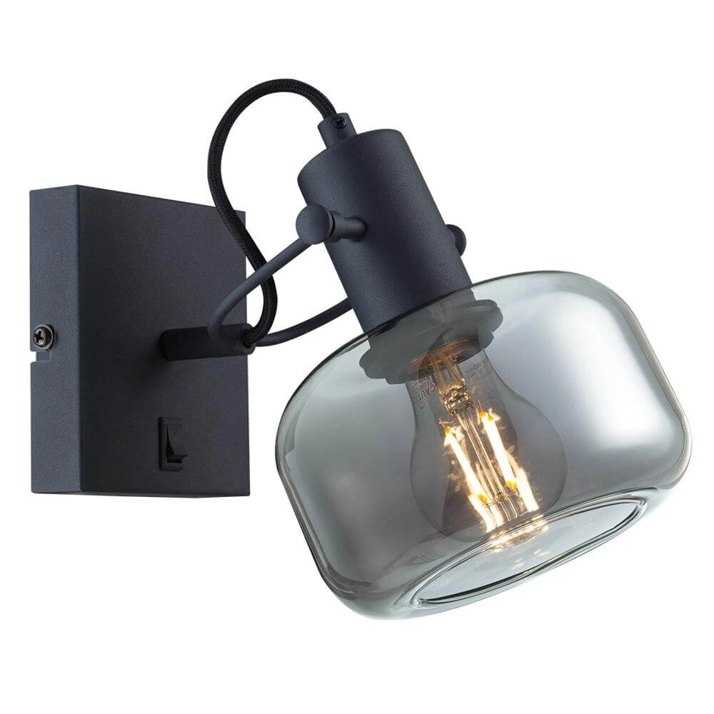 Wandlamp Glaslic smoke glas