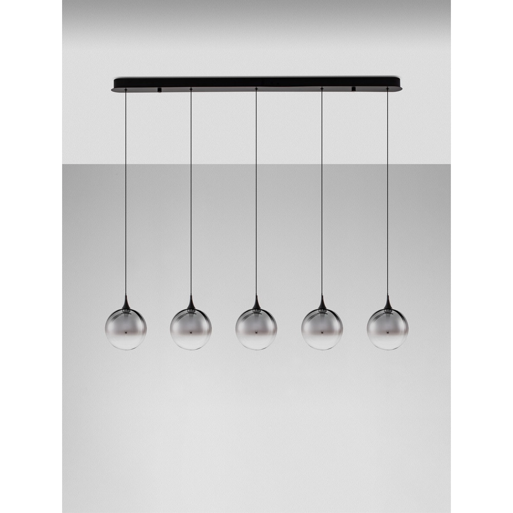 Hanglamp Orenda recht 5-lichts smoke glas Lyora 5212017477668