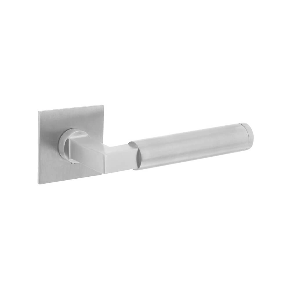 Deurklink Bau-Stil vierkant magneet rozet RVS