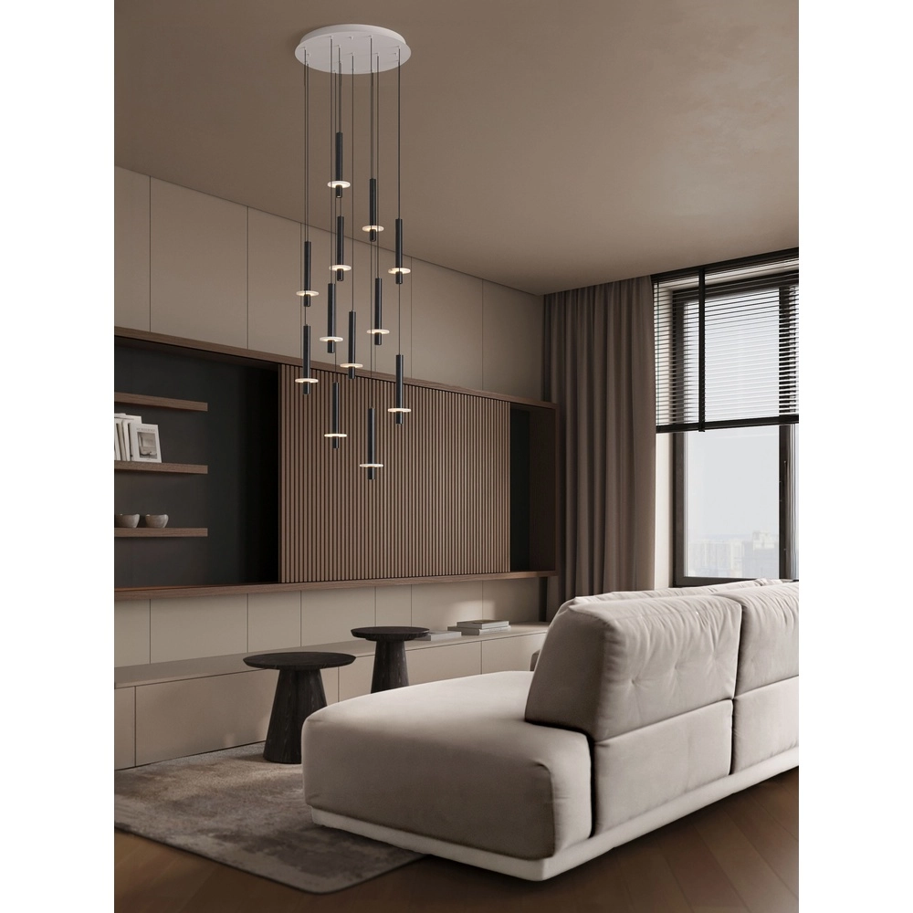 Design hanglamp Noemi zwart met wit Ø 62cm
