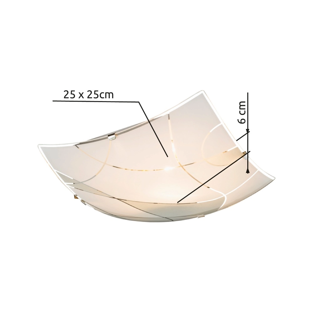 Plafonniere Paranja wit 25x25cm Globo 9007371329281