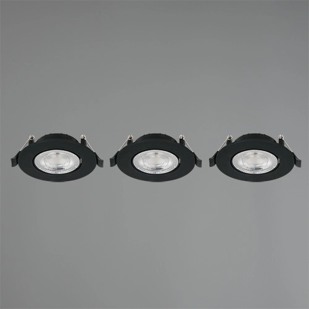 Set van 3 inbouwspot Altai zwart Trio 4017807712254