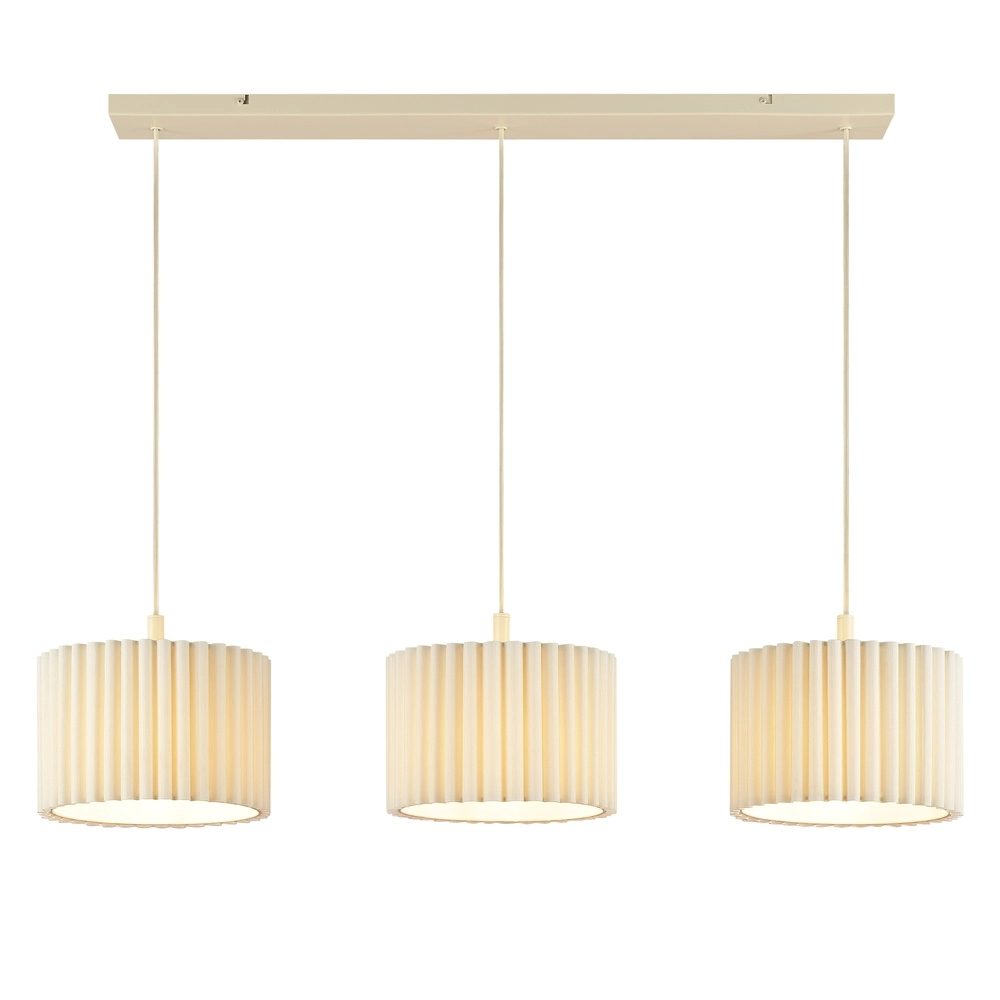 Japandi hanglamp Velin 3-lichts zand bruin