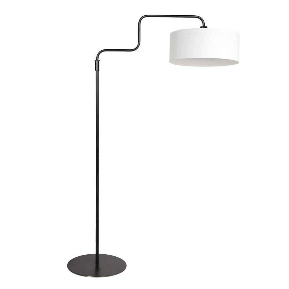 Vloerlamp Bloeba zwart met kap wit